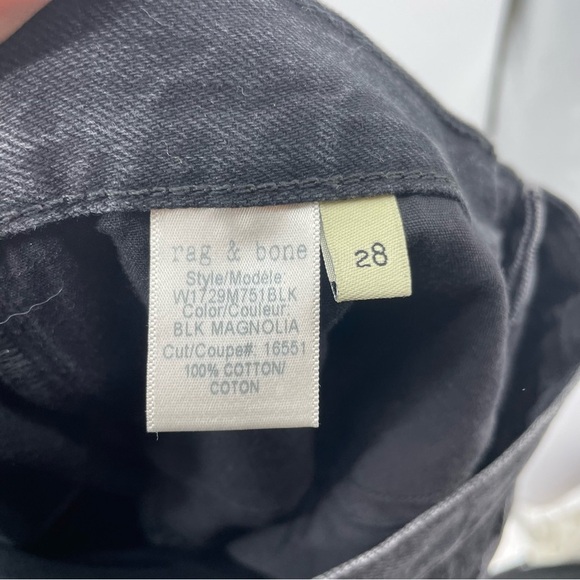 rag & bone 2 tone crop Jeans size 28 black frayed distressed - Picture 10 of 12